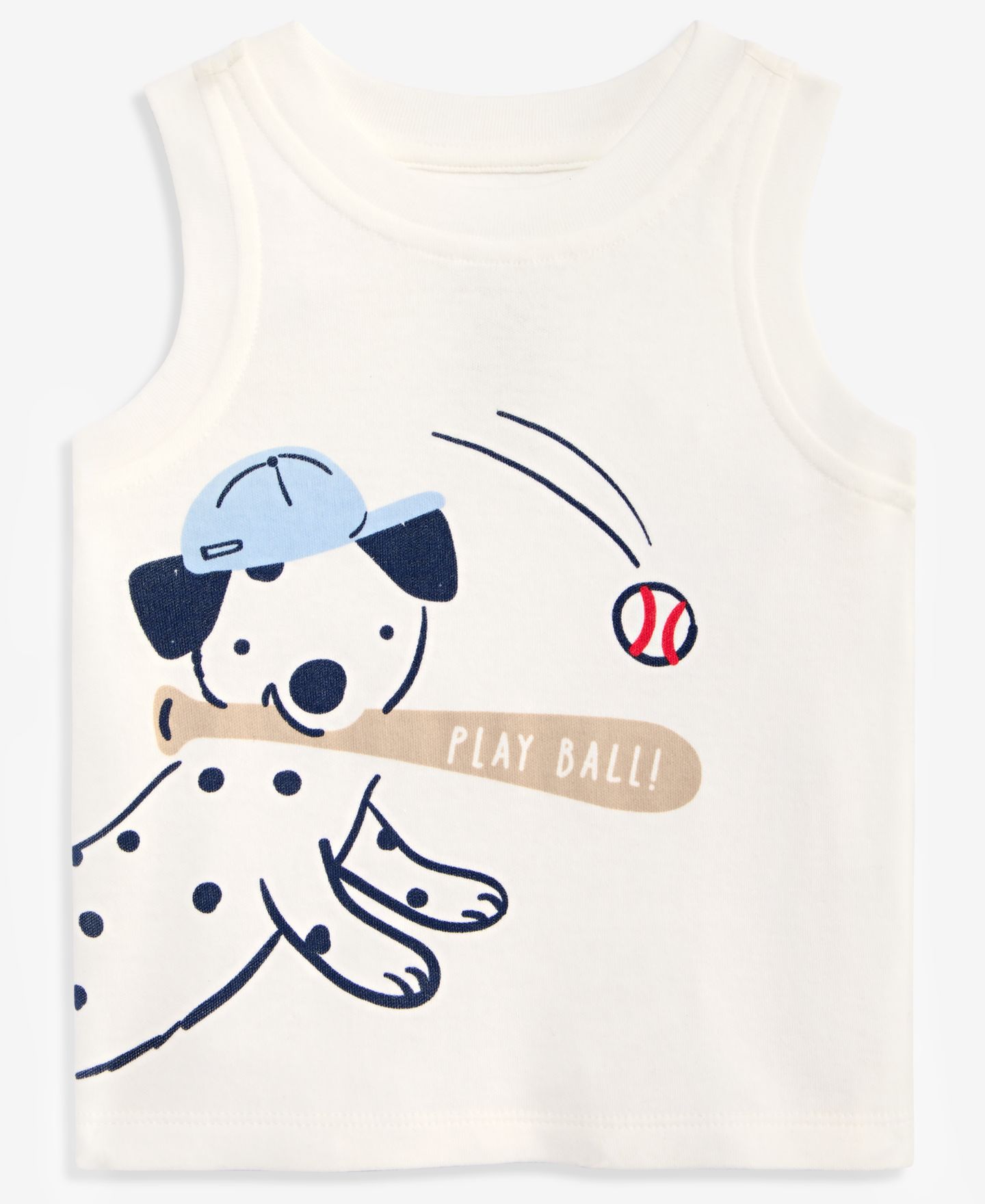 Топ First Impressions Mix & Match Baseball Dog Tank Top для мальчиков-малышей, цвет: Белый — фото 1