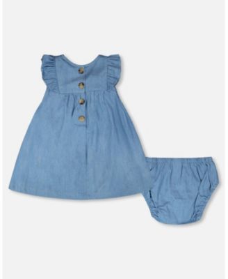Baby Girls Chambray Dress and Bloomer Set