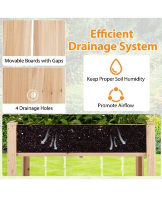 Elevated Wooden Planter Box with Trellis Raised Garden Bed