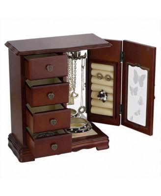Elegant High-Grade Jewelry Box with 4 Drawers, Carousel, Mirror