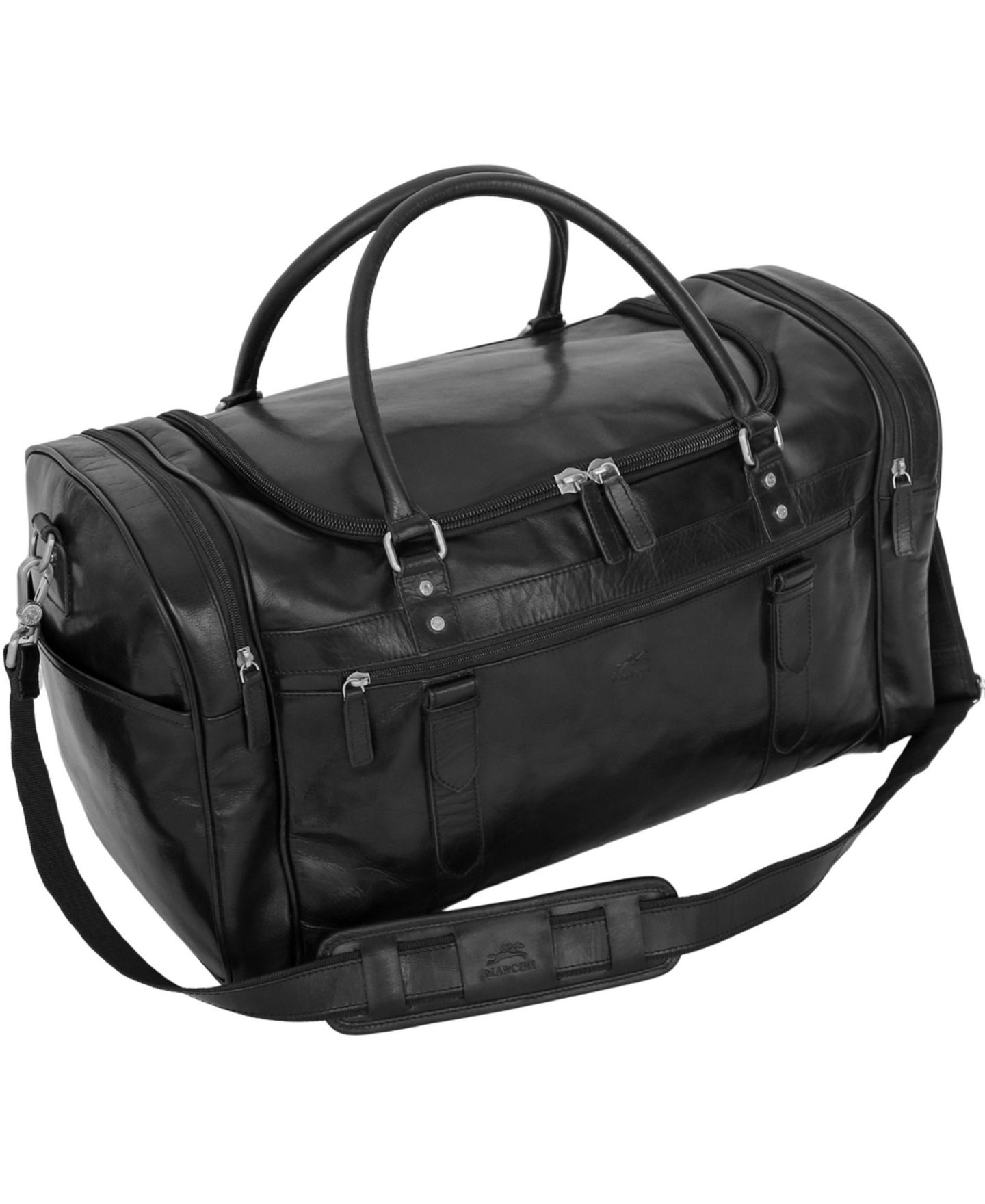Мужская сумка Mancini Classic Shoulder Strap Duffel, цвет: Чёрный — фото 6