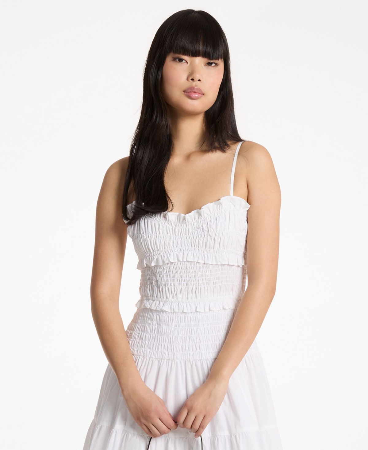 Michael Kors Women's Sweetheart Neck Smocked Maxi Dress