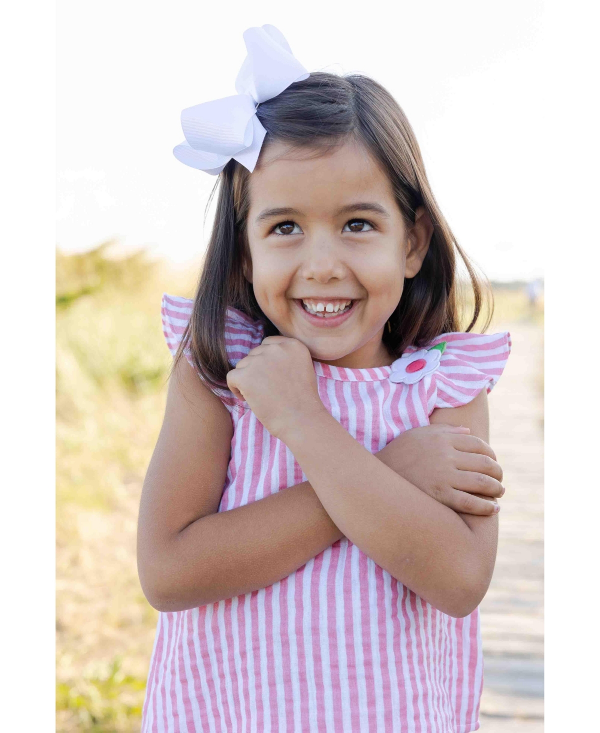 Florence Eiseman Little Girls Stripe Gauze Top And Shorts