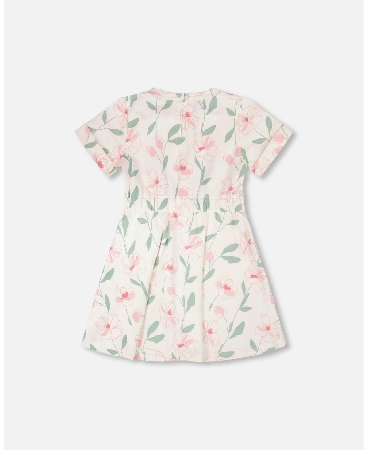 Deux par Toddler Girls French Terry Dress Off Printed Flowers