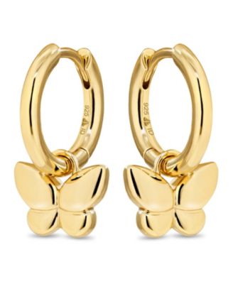 Butterfly Hoop Earrings in Plated Sterling Silver
