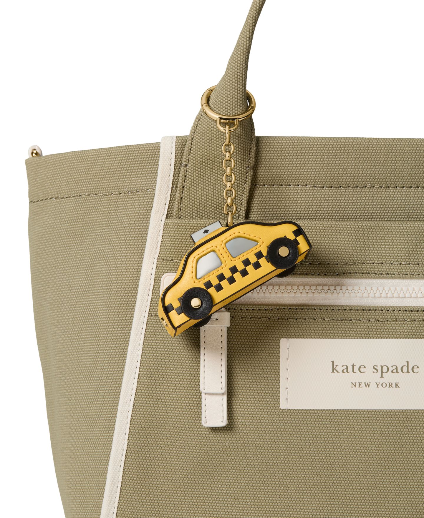 Женский брелок Kate Spade New York On a Roll Taxi Leather Bag Charm, цвет: Жёлтый разноцветный — фото 2