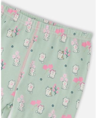 Toddler Girls Cotton Two-Piece Pyjama Set Kitten Print