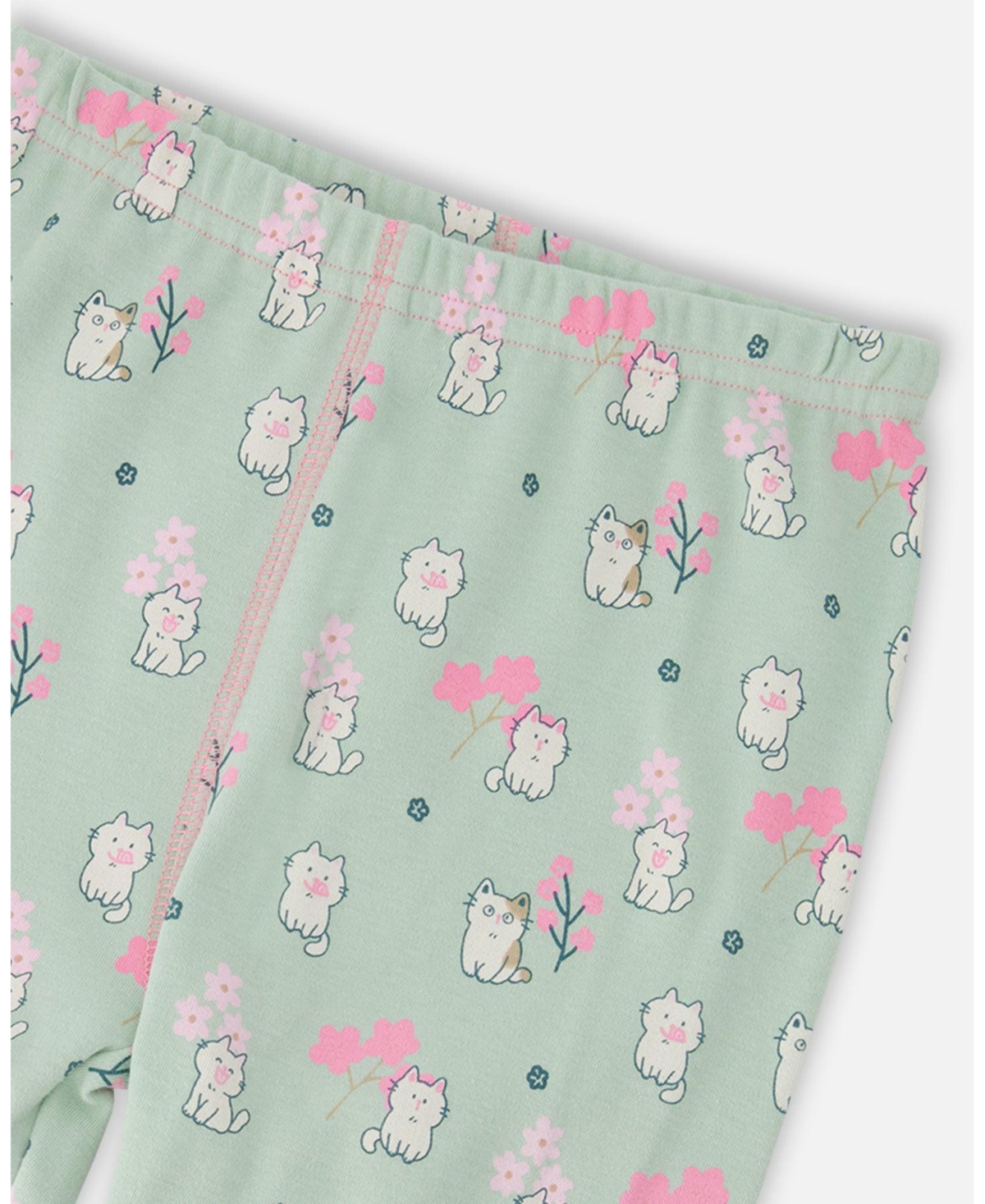 Deux par Toddler Girls Cotton Two-Piece Pyjama Set Kitten Print