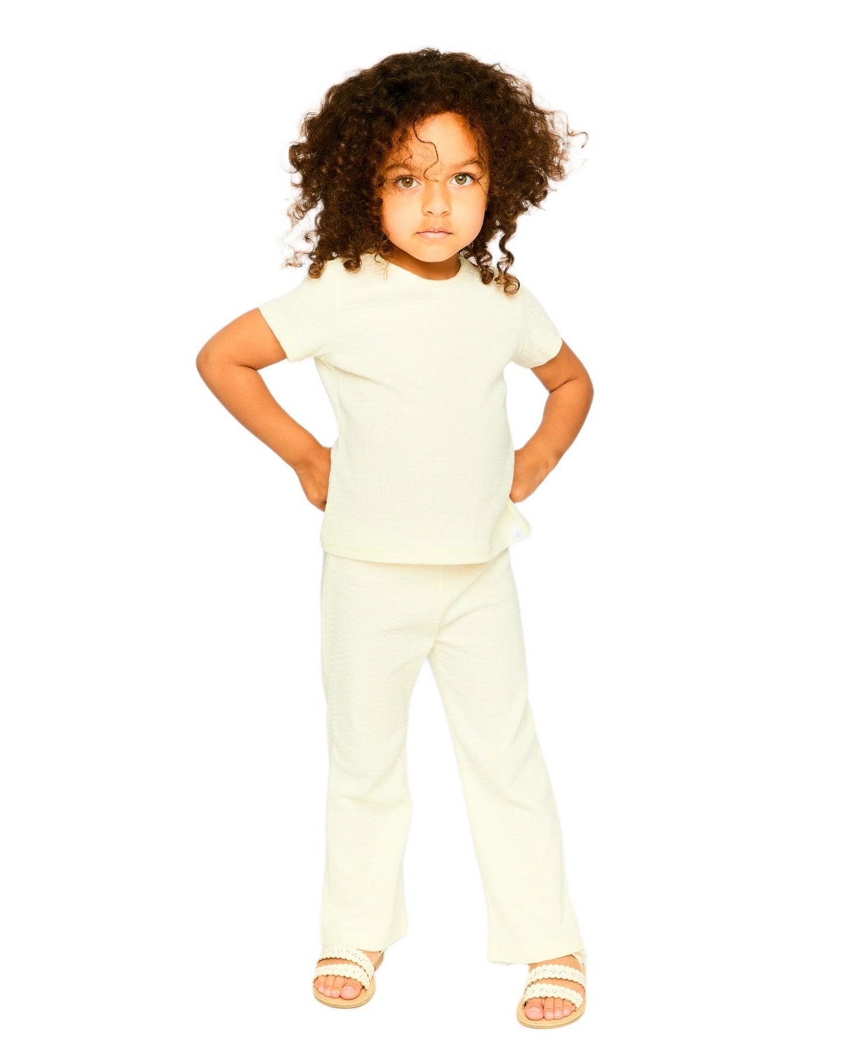 Deux par Deux Little Girls Crinkle Jersey Leggings