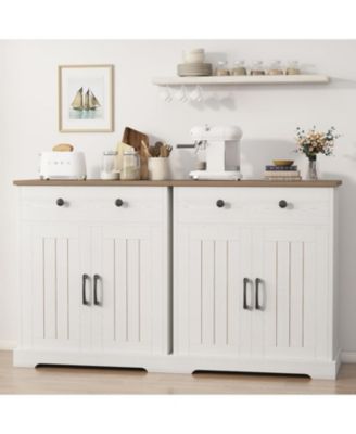 Kitchen Storage Cabinet, Modern Buffet Cabinet with Storage, Coffee Bar with 2 Drawers and 2 Doors