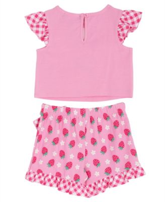 Baby Girls' Strawberry Applique Top and Skort, 2-Piece Set