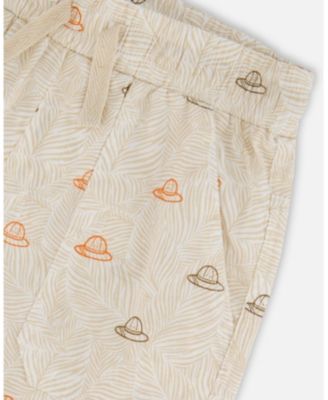 Big Boys Poplin Shorts Safari Print