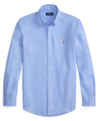 macys ralph lauren dress shirt Ralph Lauren Classic Fit Garment-Dyed Oxford Shirt - Garden Trail/Cream Polo Pony