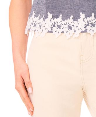 Women's Crew Neck Sleeveless Boxy Top