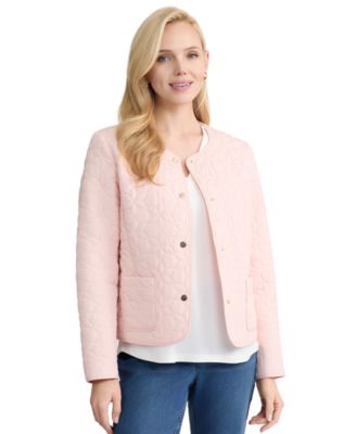 Women's Quilted Flower Crew Neck Jacket