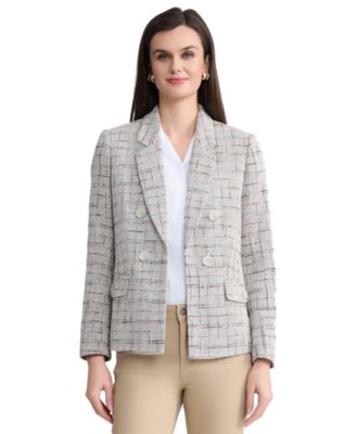 Women's Faux Double Breasted Tweed Jacket