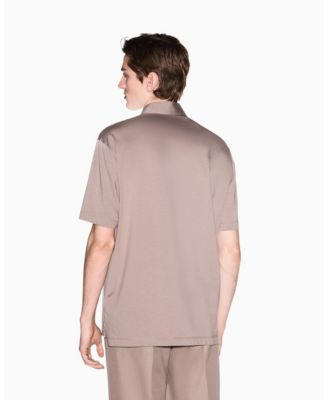 Men's Short Sleeve Mercerized Cotton Logo Polo Shirt