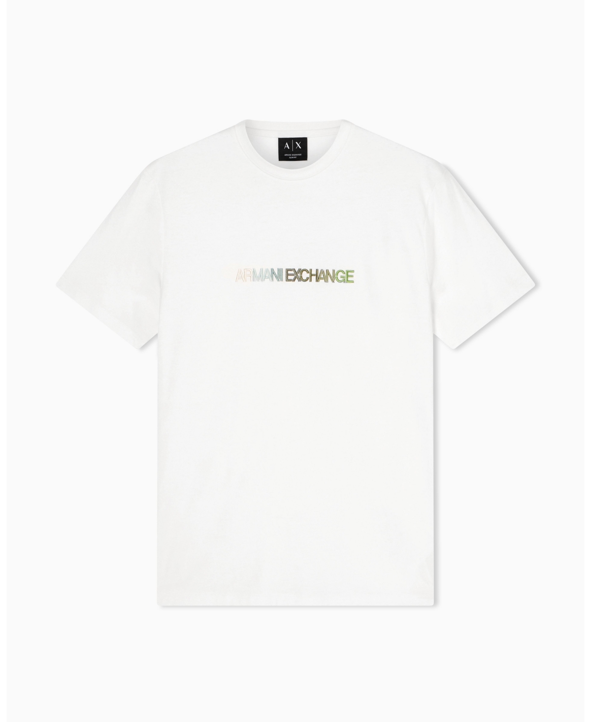 A|X Armani Exchange Men's Short Sleeve Rainbow Logo T-Shirt