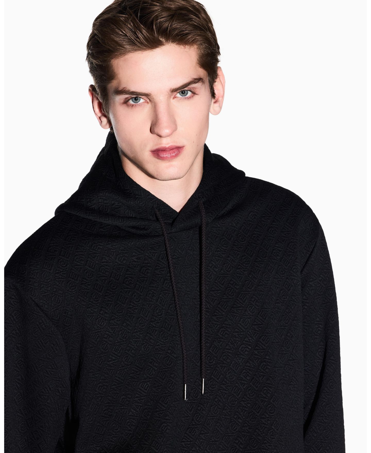 Мужское худи A|X Armani Exchange Jacquard Allover Print Logo, цвет: Чёрный — фото 3