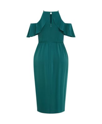 Women's Plus Size Love Siren Ruffle Shoulder Dress