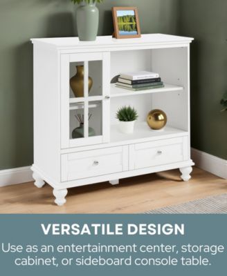 Tahoe Highboy 2 Drawer TV Stand with Storage Cabinet & Shelves for TVs up to 40"