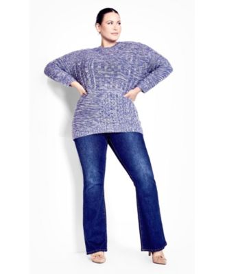 Women's Plus Size Charli Drop Shoulder Cable Sweater