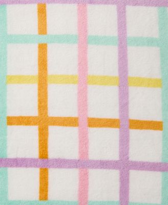 Chromatic Grid Plush Throw, 50" x 70"