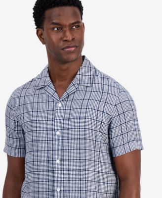 Men's Linen Thames Check Button-Up Shirt