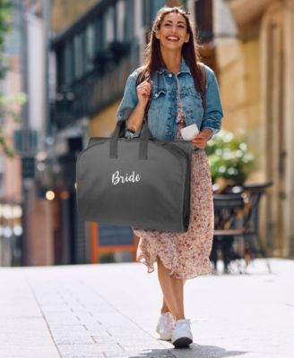 60" Premium Tri-Fold Travel Garment Bag with Pocket and Bride Embroidery