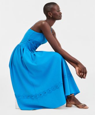 Juniors' Square-Neck Sleeveless Midi Dress