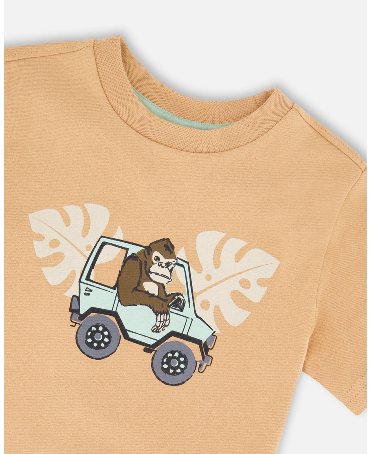 Deux par Deux Toddler Boys Cotton Short Sleeve T-Shirt Beige - Toddler|Child