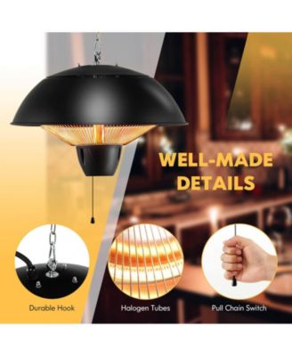 1500W Electric Patio Heater with IPX4 Waterproof