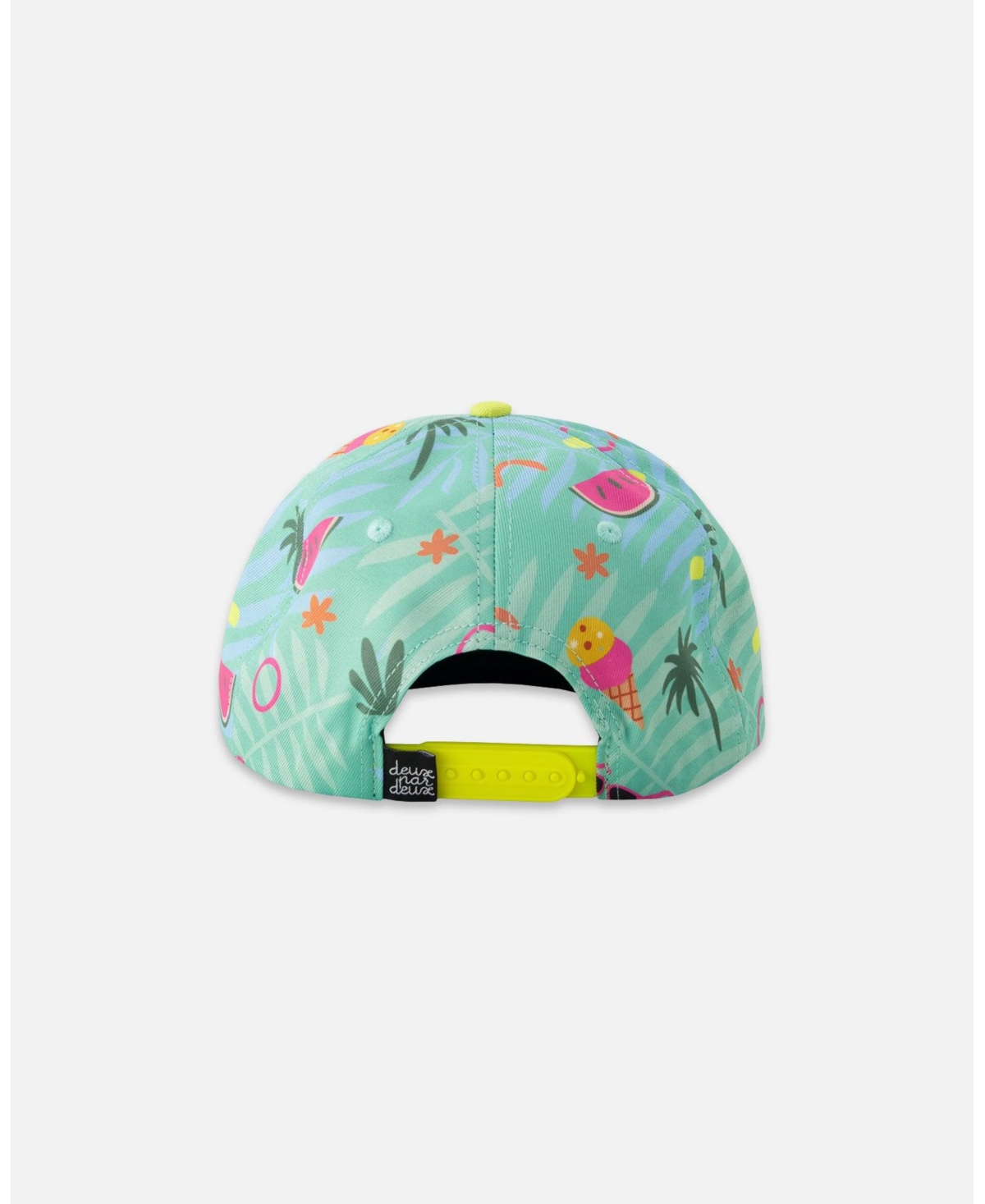 Deux par Deux Baby Girls Cap Green Beach Print