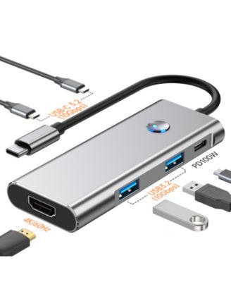 6 in 1 USB C Hub with 10Gbps USB A & USB C Ports