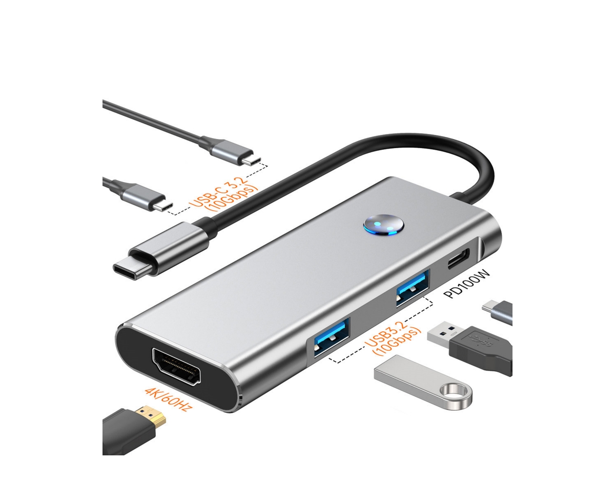 Risokeys 6 in 1 Usb C Hub with 10Gbps Usb A & Usb C Ports