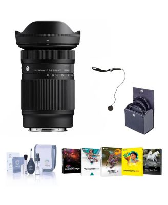 20-200mm f/3.5-6.3 DG Contemporary Lens for L Mount, Bundle with 72mm Filter Kit, PC Software Kit, Cap Keeper and Cleaning Kit