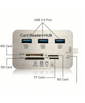 7-in-1 USB 3.0 Hub with Multi-Card Reader, Portable Adapter for Laptop/Desktop, Ideal for Photographers,Content Creators