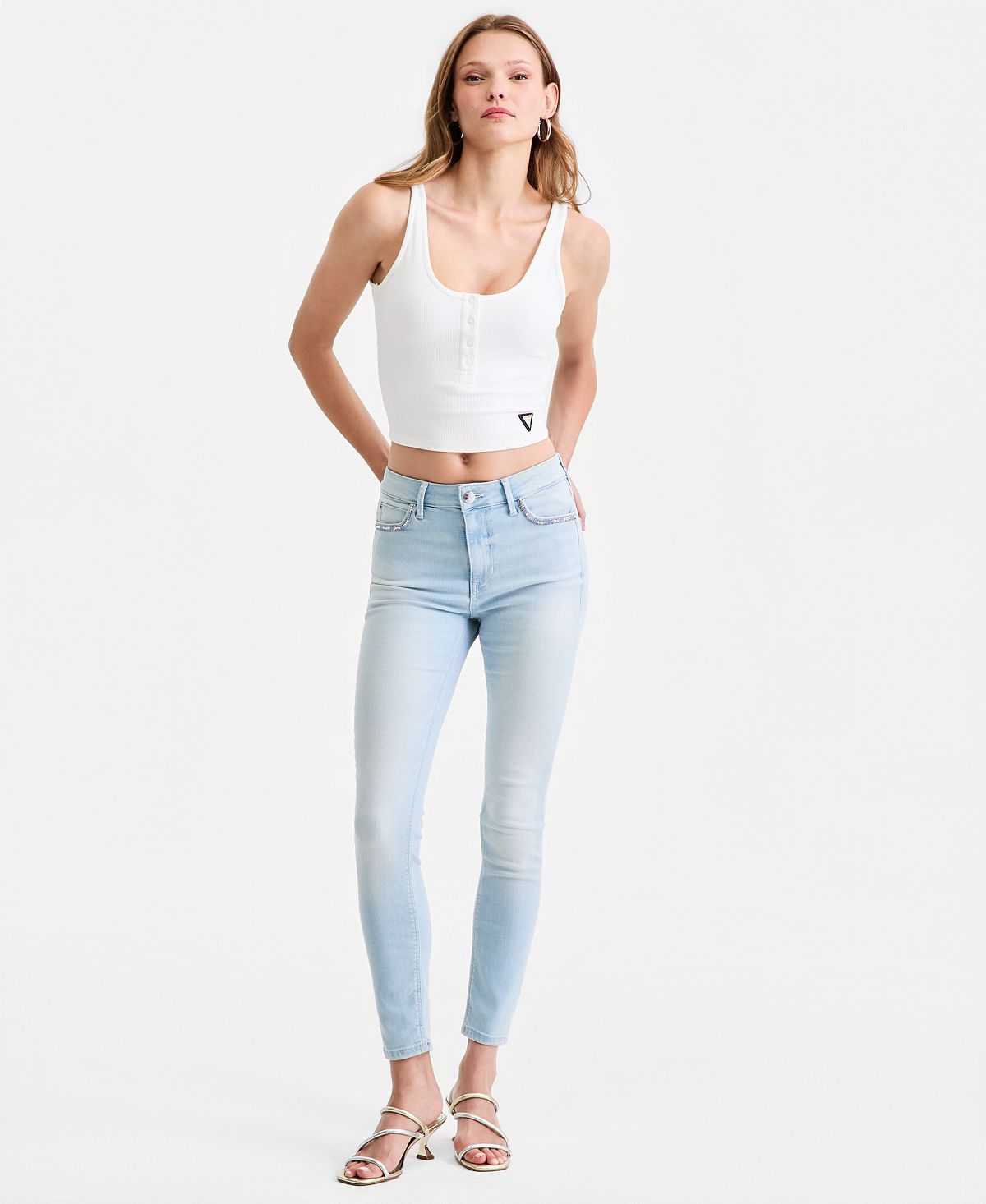 GUESS Women's 1981 Mid-Rise Skinny Jeans view 1 — MAYCSS fashion products