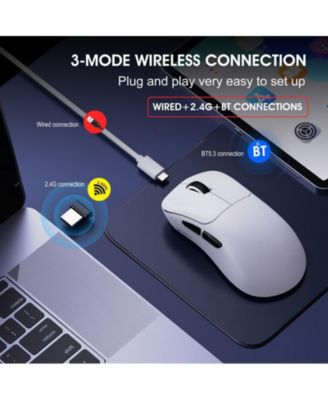 Tri-Mode Wireless Gaming Mouse, Lightweight, 10000 DPI Adjustable, 1000Hz Polling Rate, BT5.3+2.4G+Wired, for PC, Laptop, Mac