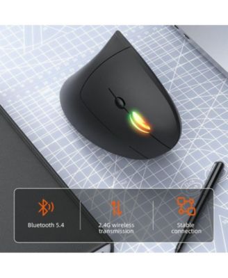 Ergonomic Vertical Wireless Mouse, Dual Mode (Bluetooth 5.4 + 2.4G),Silent Click,3 DPI Levels, for Office/Gaming,for Laptop/PC/Mac