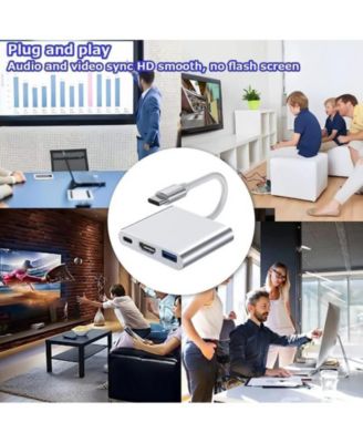 USB C to HDMI Adapter - Multiport Digital AV Converter for MacBook Pro/Air, iPad, iPhone 15/16, Tablets, and More