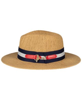 Wide Stripe Belt Fedora Hat