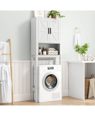 23.6 Inches Wide Toilet Rack with Over The Toilet Storage Cabinet , Small Freestanding Space Saver