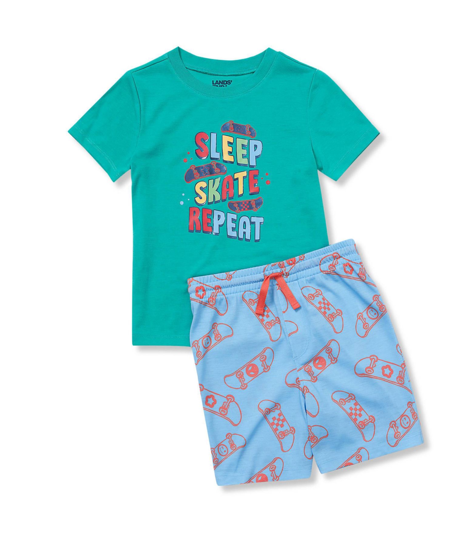 Big Boys Short Sleeve Tee and Shorts Pajama Set