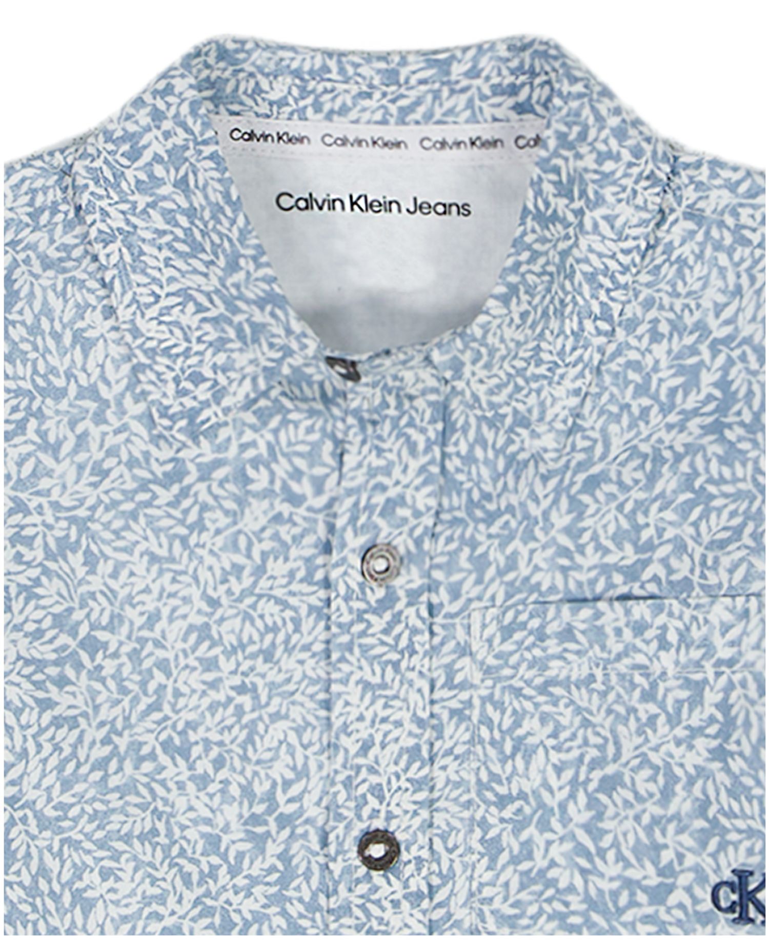 Boys' 2T-7 Printed Poplin Button-Front Shirt and Twill Shorts, 2-Piece Set