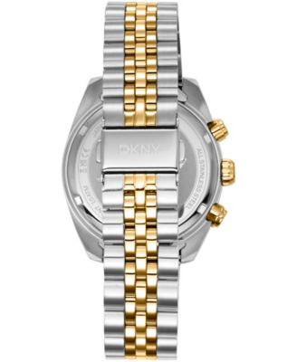 Men's Chronograph Black Dial Two-Tone Gold Stainless Steel Bracelet Watch, 42mm