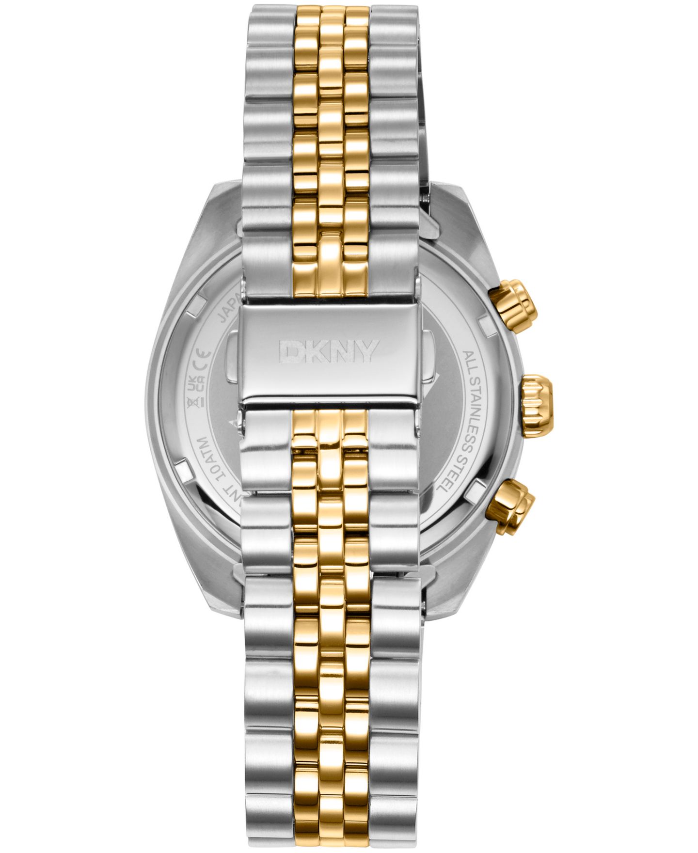 Мужские часы DKNY Chronograph Black Dial Two-Tone Gold Stainless Steel Bracelet Watch, 42mm — фото 3