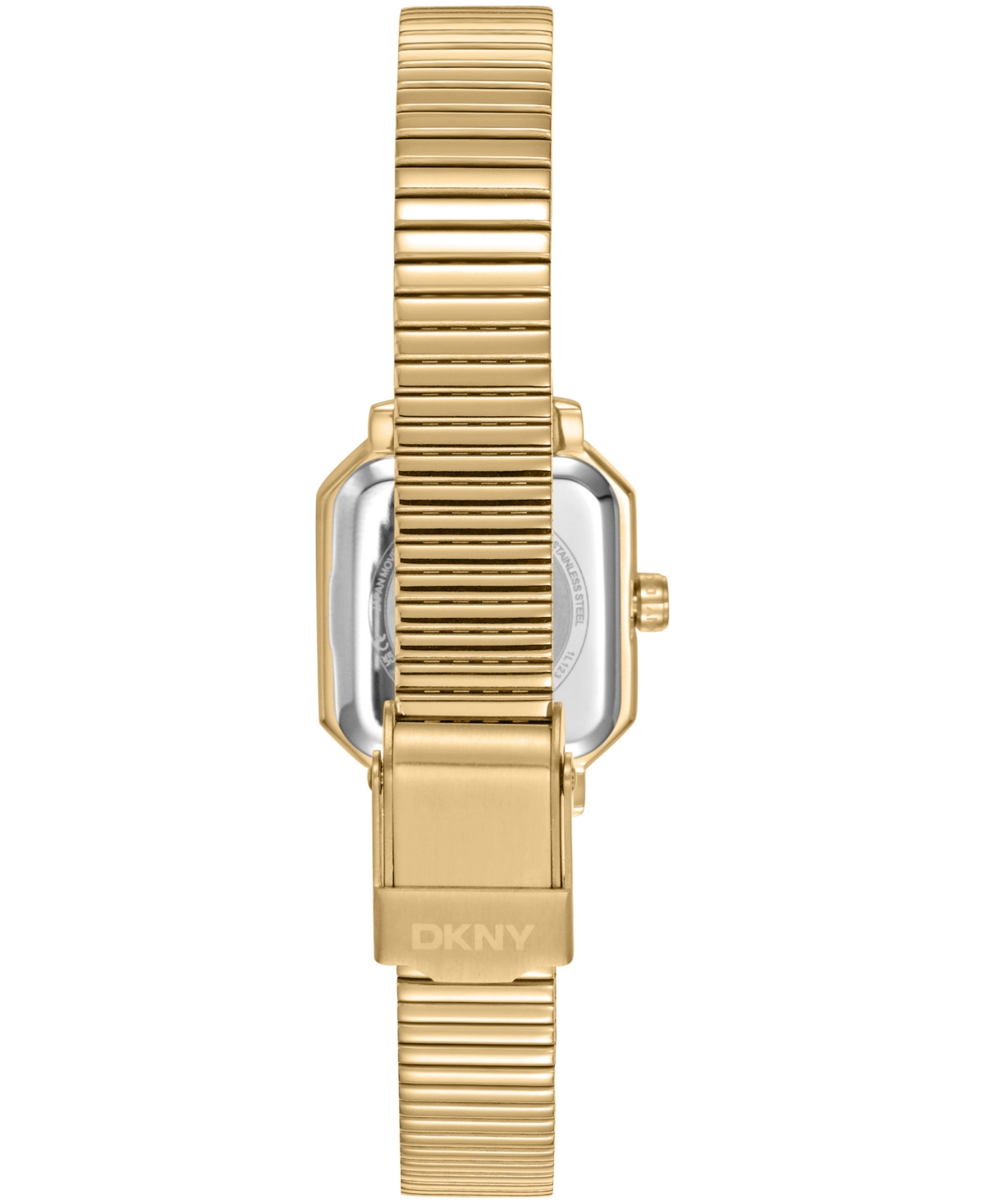 Dkny Women's White Mop Dial Gold-Tone Stainless Steel Tubogas Bracelet Watch, 22mm