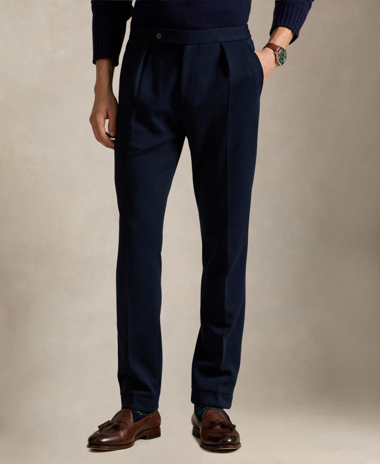 Мужские брюки Polo Ralph Lauren Double-Knit Suit Trouser, цвет: Тёмно-синий — фото 1