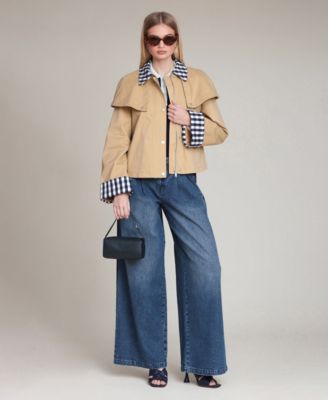 Women's Short Trench Cape Collared Jacket